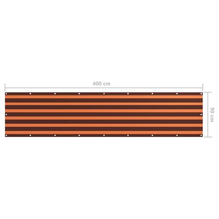 Vidaxl Parawan Balkonowy, Pomarańcz I Brąz, 90X400 Cm, Tkanina Oxford