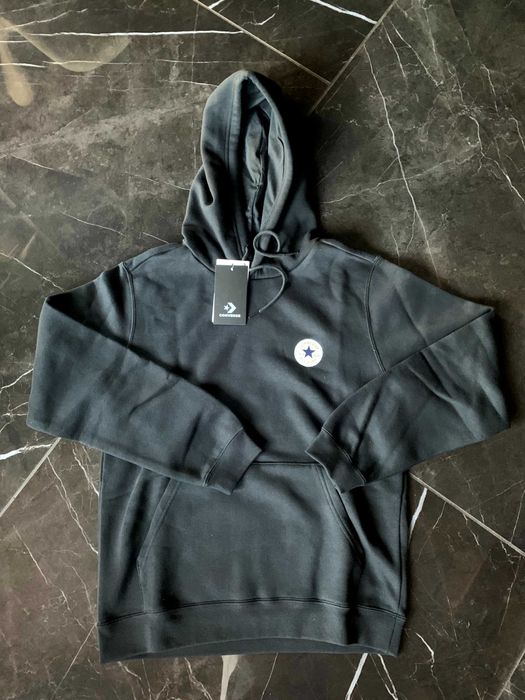 Converse Chuck Patch Hoodie czarna bluza z kapturem unisex XS 34 NOWA