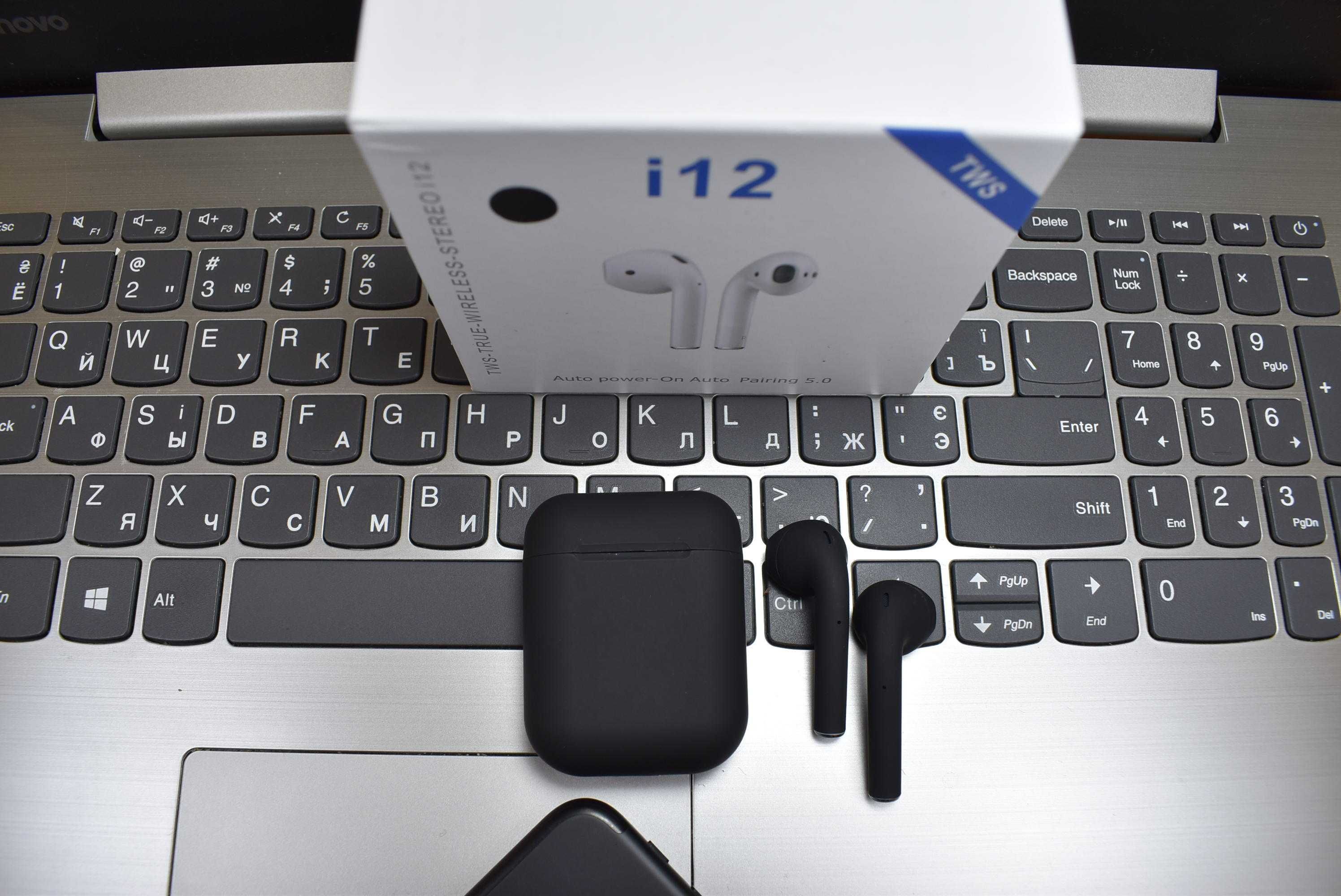 Акція i12 Inpods Чорні Бездротові Навушники Bluetooth