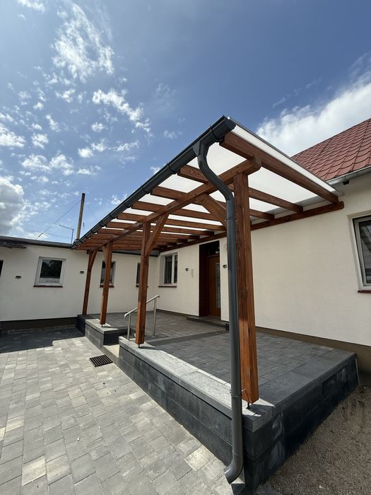 Zadaszenie tarasu, pergola z drewna, wiata