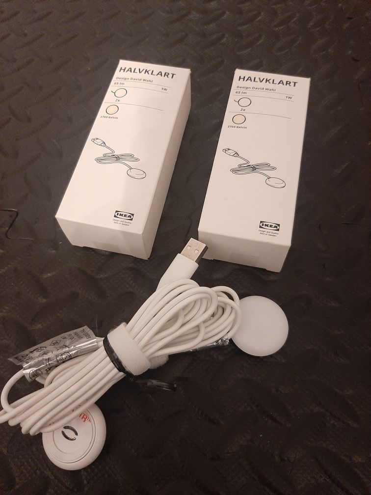 Lampki LED 1W IKEA HAVKLART na USB - 2 szt Nowe.