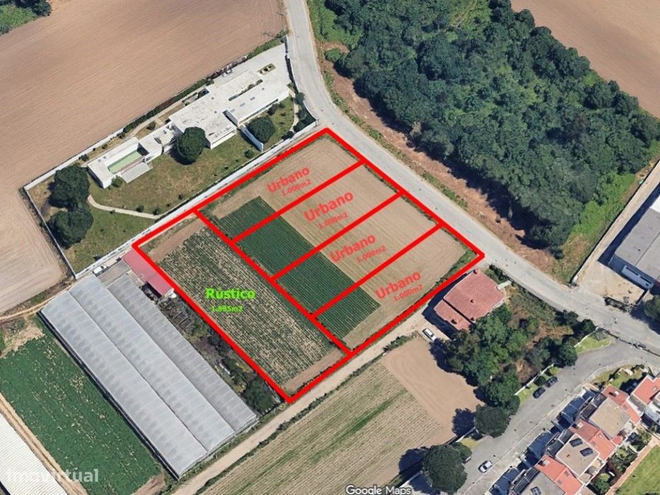 Lotes para moradias de 4 frentes