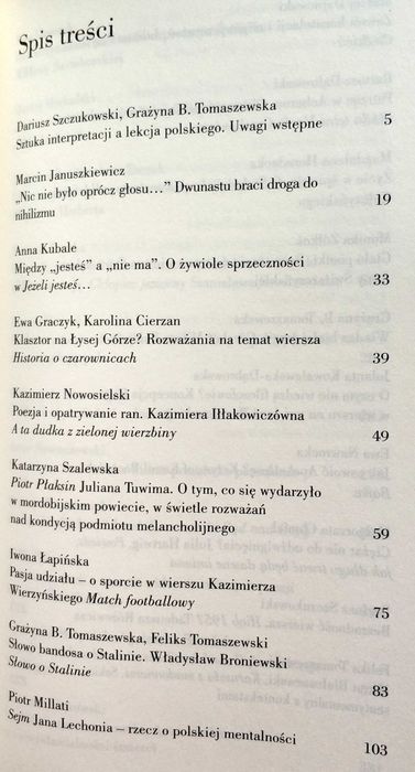 Sztuka interpretacji. Poezja polska XX i XXI wieku, Szczukowski UNIKAT