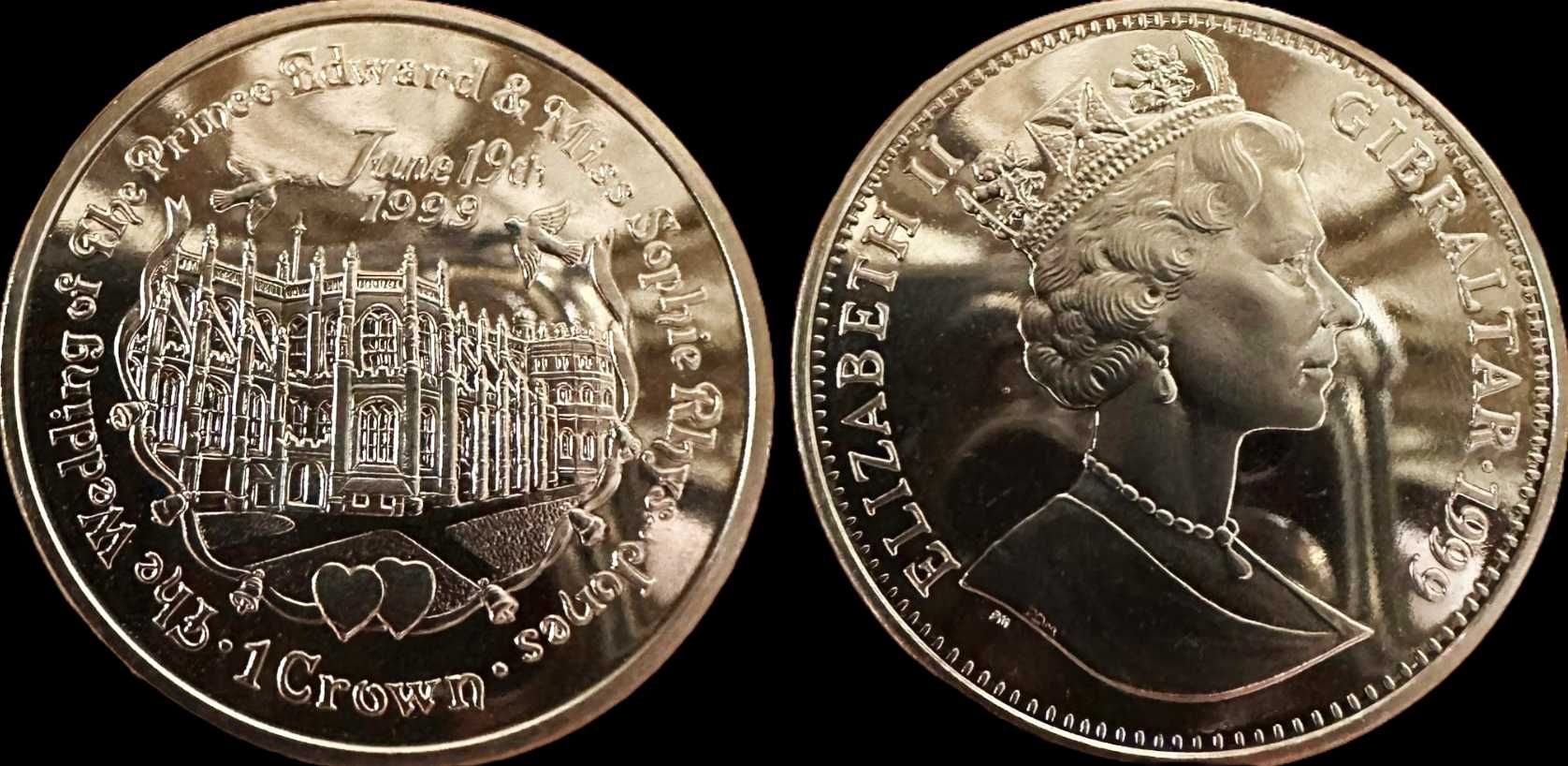 Moeda de 1 Crown - 1999 - Gibraltar - Capela de São Jorge