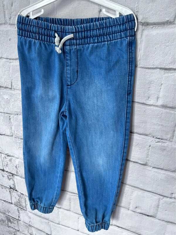 104 * H&M * joggery jeansy spodnie jogger z gumką dżinsy niebieskie