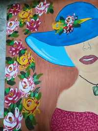Dama w kapeluszu Obraz 40x50