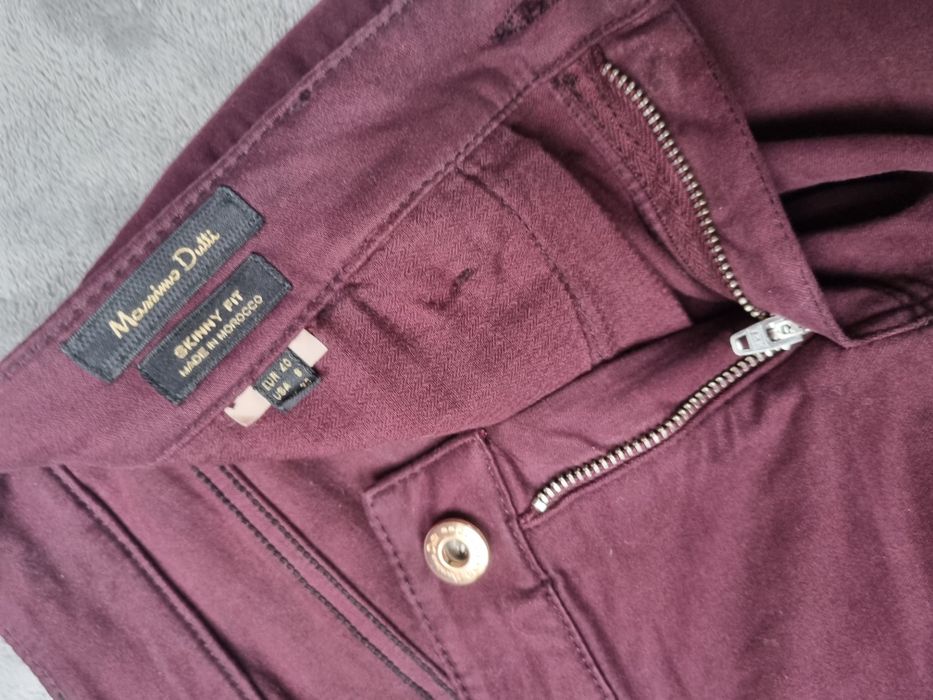 Bordowe spodnie Massimo Dutti, rozm. 40