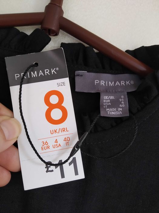 Czarna bluzka koszulowa idealna na Wielkanoc ze stójką nowa r.xs/s