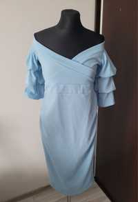 Sukienka niebieska ciążowa maternity rozm.44 baby shower