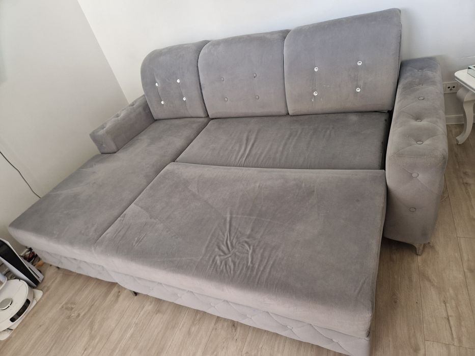 Narożnik kanapa pojemnikiem funkcja spania narożnik