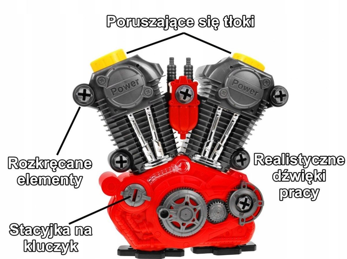 Duży Rozkręcany Silnik Dla Majsterkowicza Światła Mechanik Pojazdów