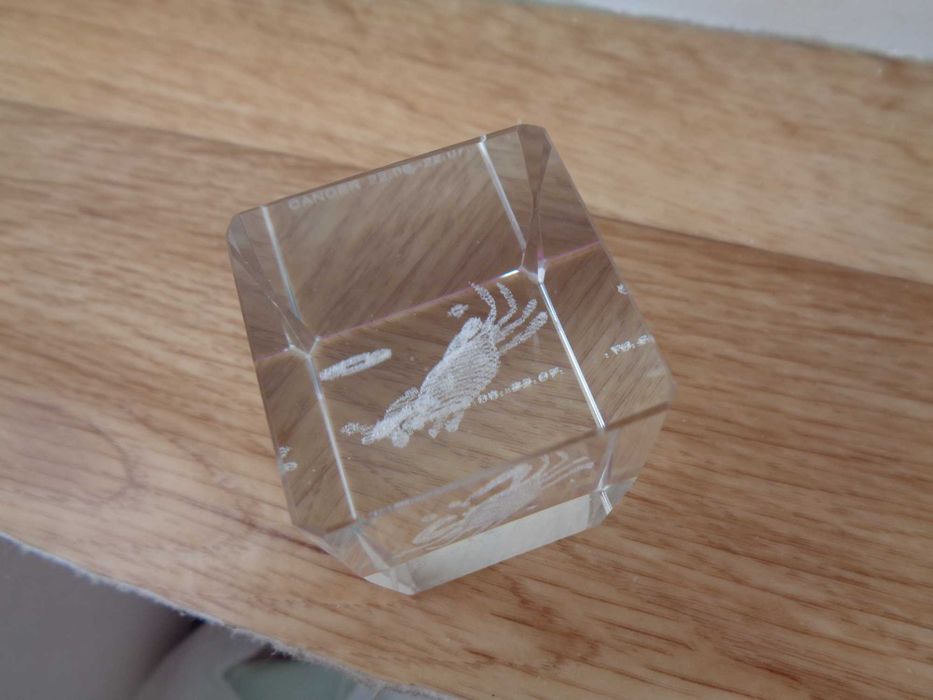 кришталь Рак голограма преспап'є 6,0*3,7*3,7см нове