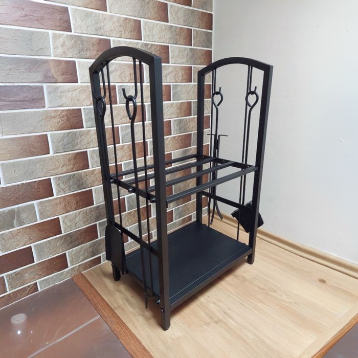 NOWY WYTRZYMAŁY Stojak Na Drewno Kominkowe Metalowy + AKCESORIA