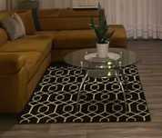 120 x 170 Dywan czarno beżowy złoty wzór glamour spazzio