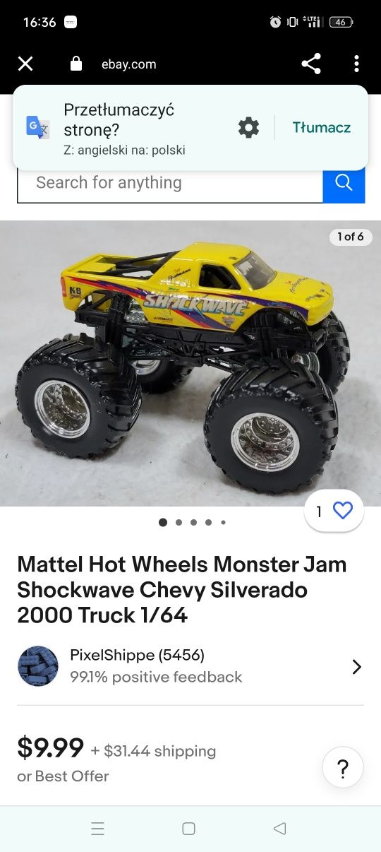 Shockwave Mattel hot wheels monster jam hevy