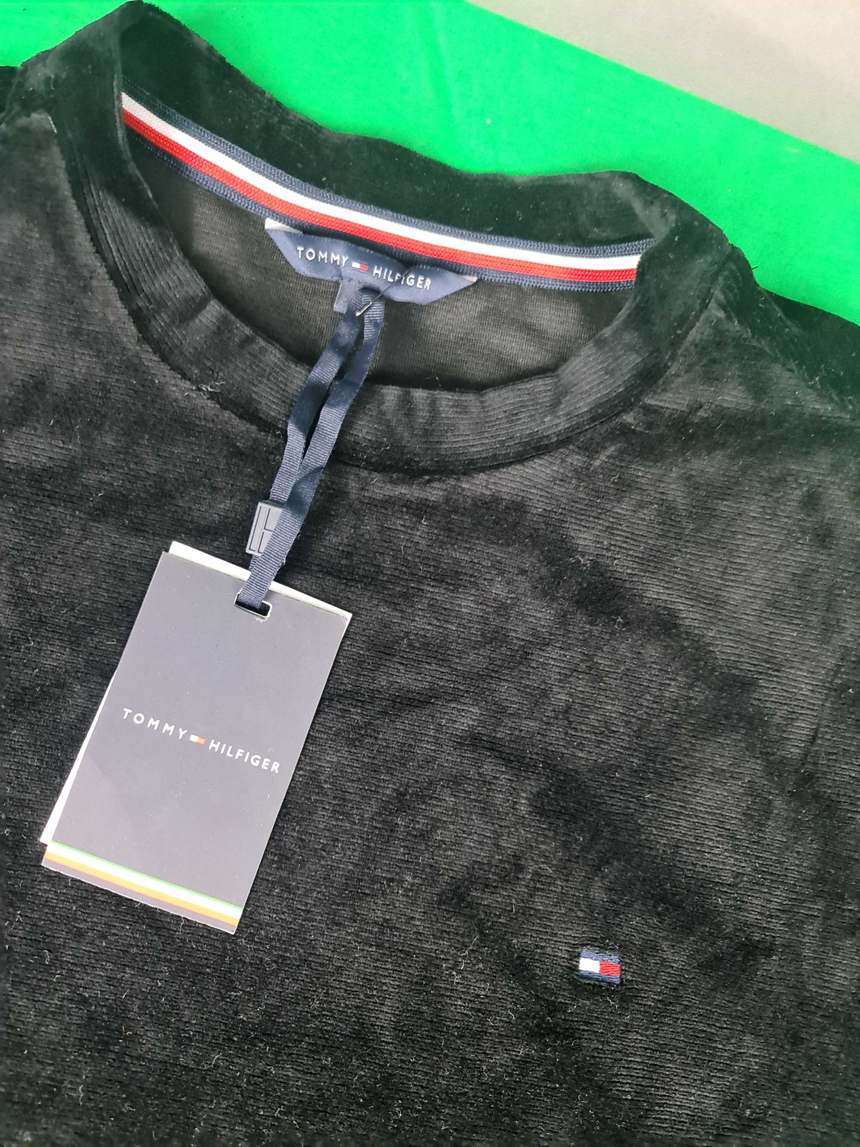 Komplet męski dresowy tommy hilfiger welur dres bluza