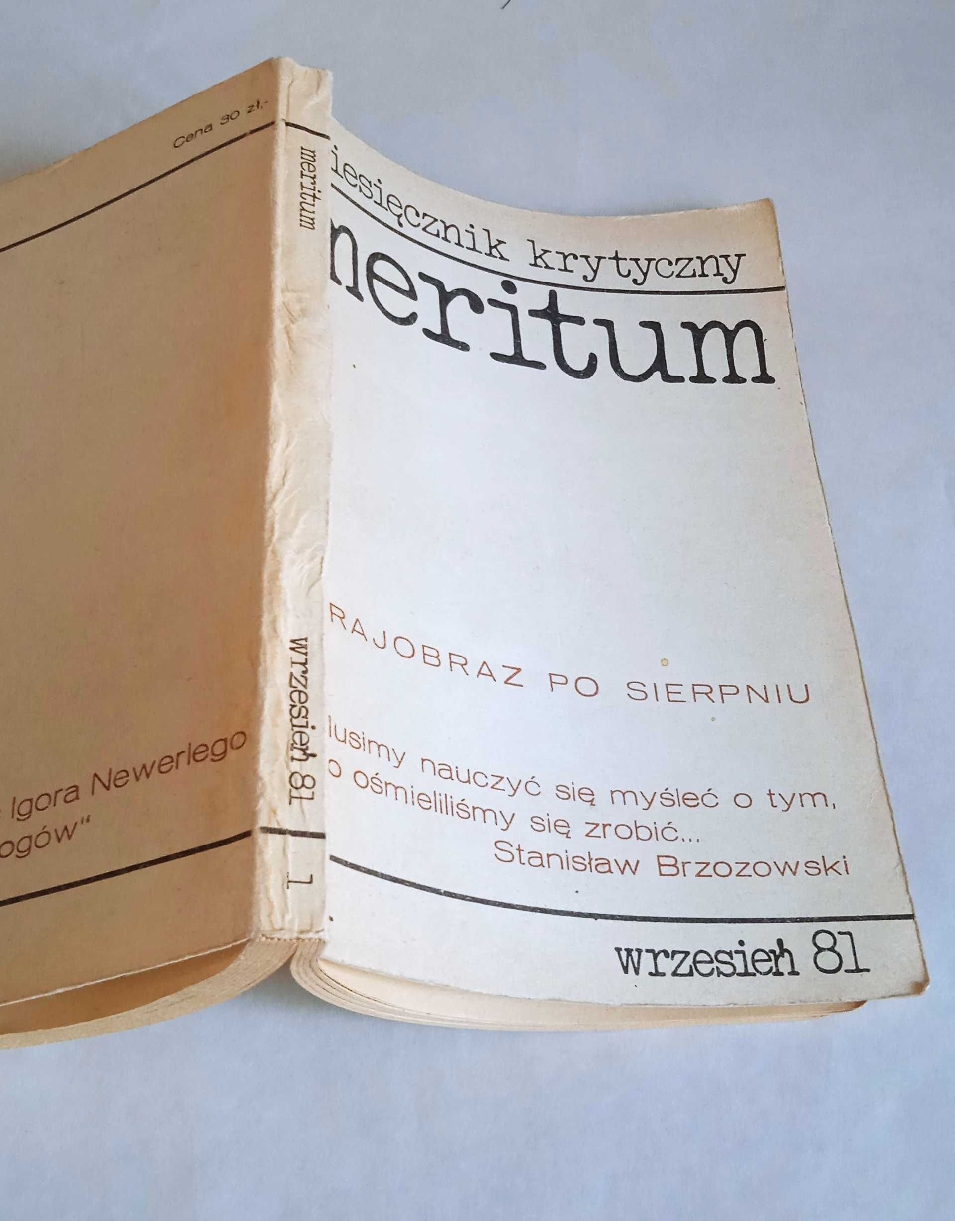 Meritum nr 1 - miesięcznik krytyczny wrzesień '81
