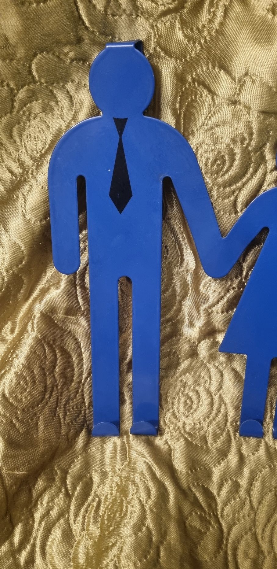 Wieszak niebieski metalowy na drzwi