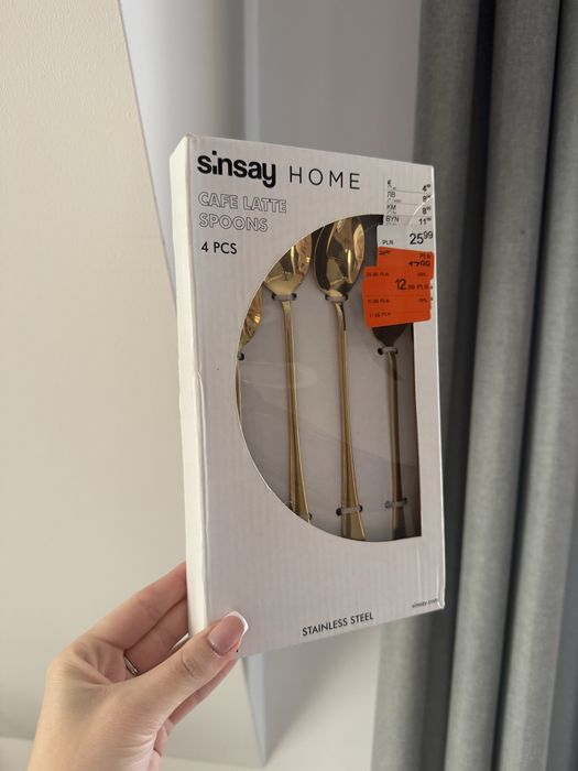 Dlugie zlote łyżeczki do latte sinsay home