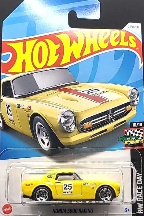 Hot Wheels Honda S800 Racing HW Race Day Yellow 1:64 Short card