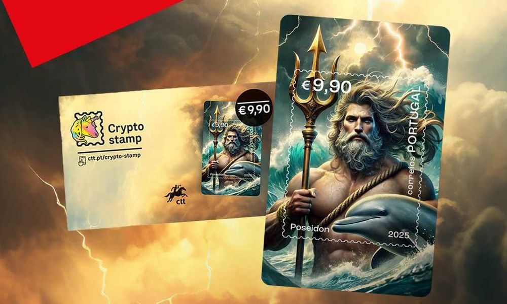 CRYPTOSTAMP NFT autoadesivo - POSEIDON (Deus dos Mares) - 2025