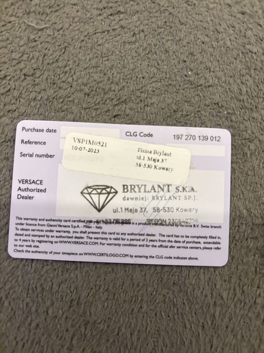 Złoty zegarek Versus Versace