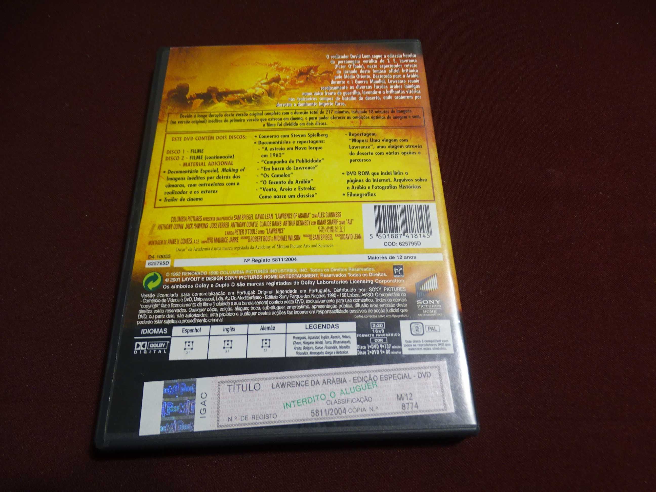 DVD-Lawrence da Arábia-Edição especial 2 discos