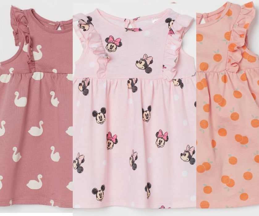 Myszka Minnie, Łabądki, Pomarańcze sukienki SŁODZIUTKIE nowe 68