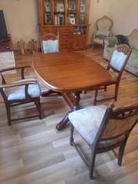solidny stół plus 4 krzesła salonowy