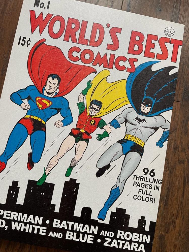 DC Comics obraz na płótnie Batman, Robin, Superman