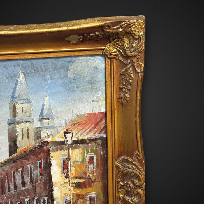 Obraz olejny Warszawa krakowskie przedmieście sygnowany B41/1162