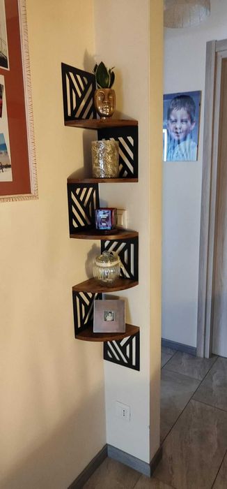 Loftowa narożna dekoracja ścienna kwietnik wzór z 5 poziomami