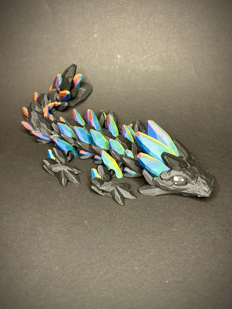 Przegubowy kryształowy smok 30cm zabawka dragon