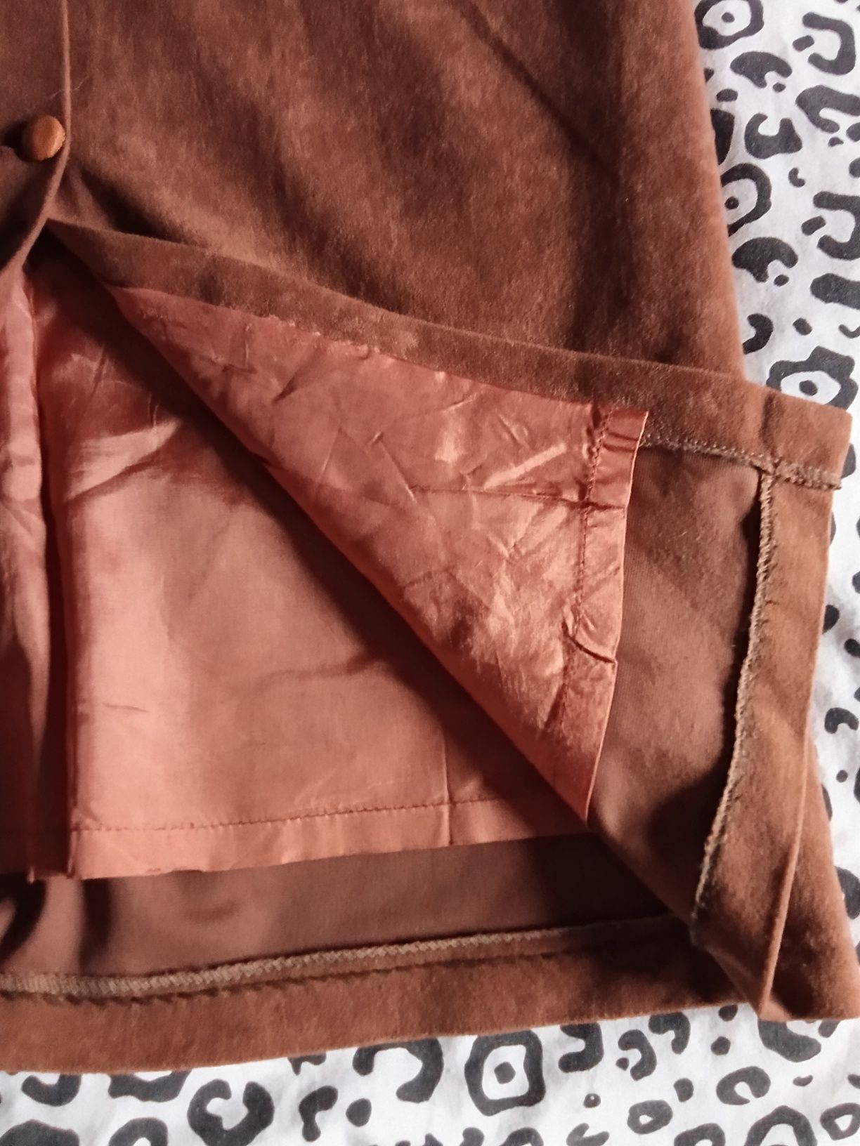Vendo saia maxi de camurça castanho veludo vintage em bom estado