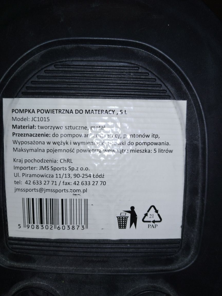 Pompka do materaca 5l
