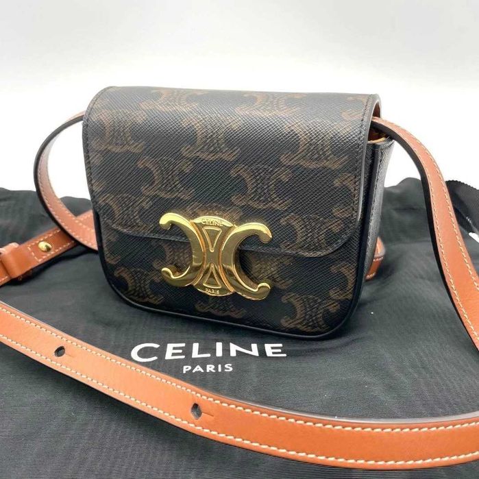 Excellent condition CELINE Triomphe mini clutch/shoulder bag
