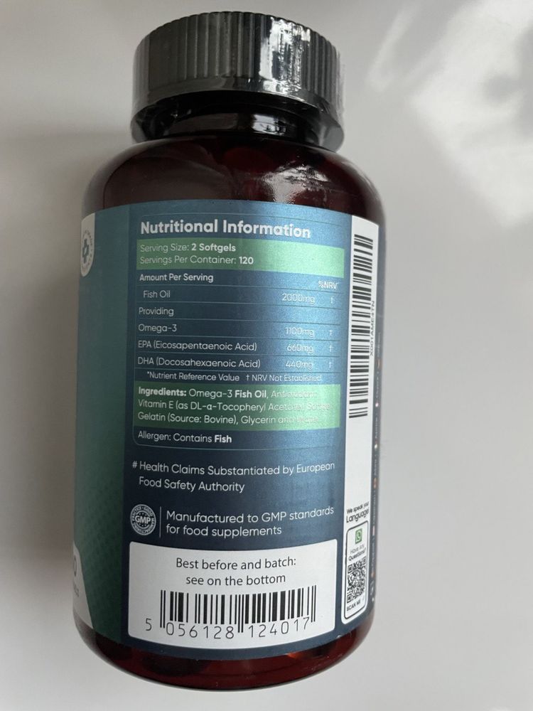 Велика Omega 3, Омега, рибячий жир 400 або 240 штук Великобританія
