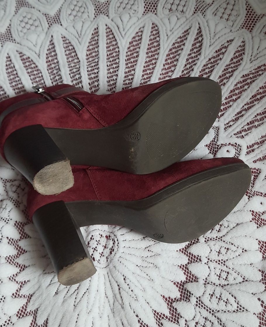 Botki welurowe Roz 36
