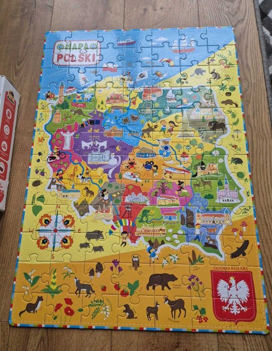 Mapa Polski puzzle 84 duże elementy czu czu kreatywne zabawki