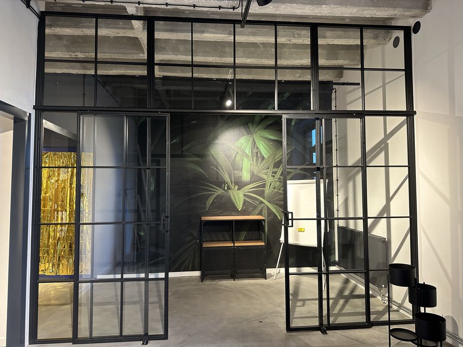 Ściana szklana z drzwiami LOFT Drzwi przesuwne