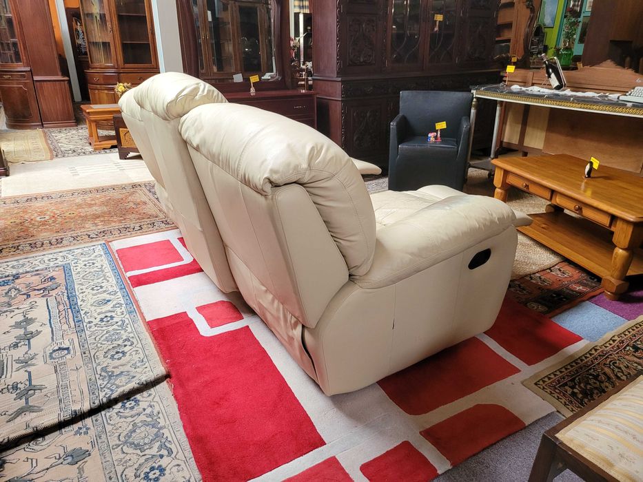 Sofá três lugares em pele de marca Chateau Dax - Se