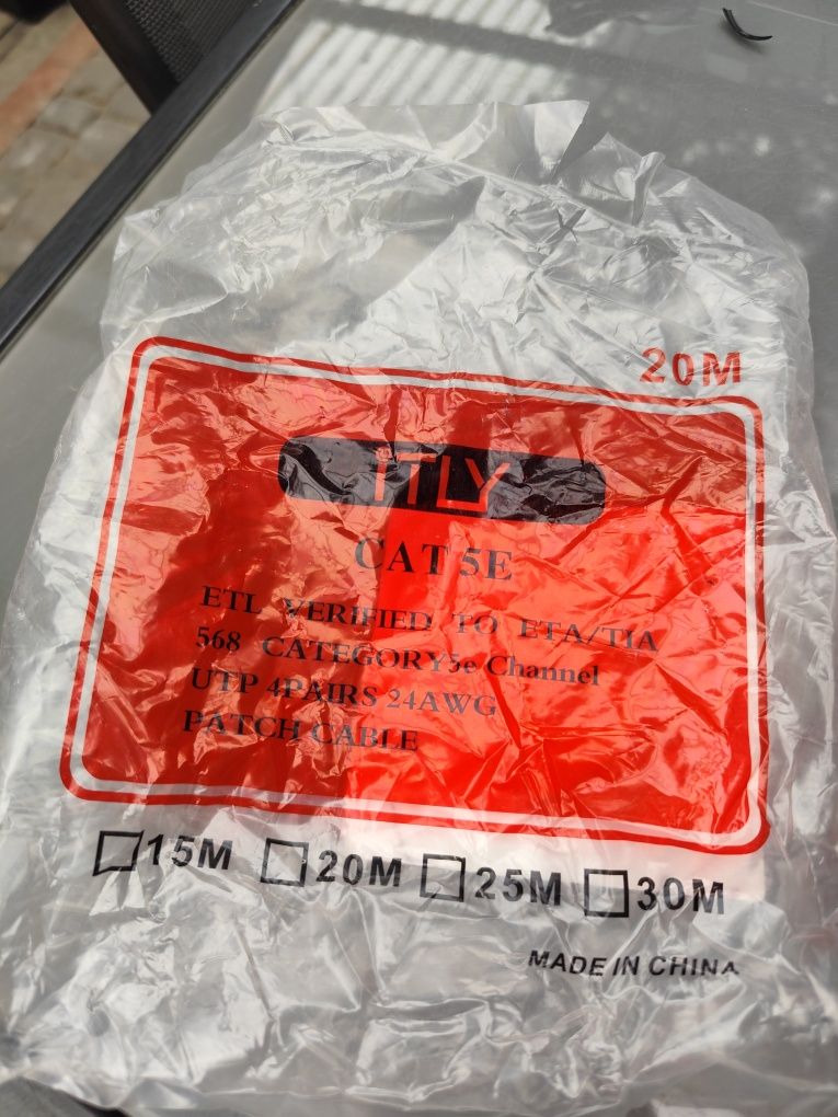 Kabel Sieciowy Lan Cat5e Przewód Ethernet Skrętka Cat 5e UTP KAT 5 RJ4