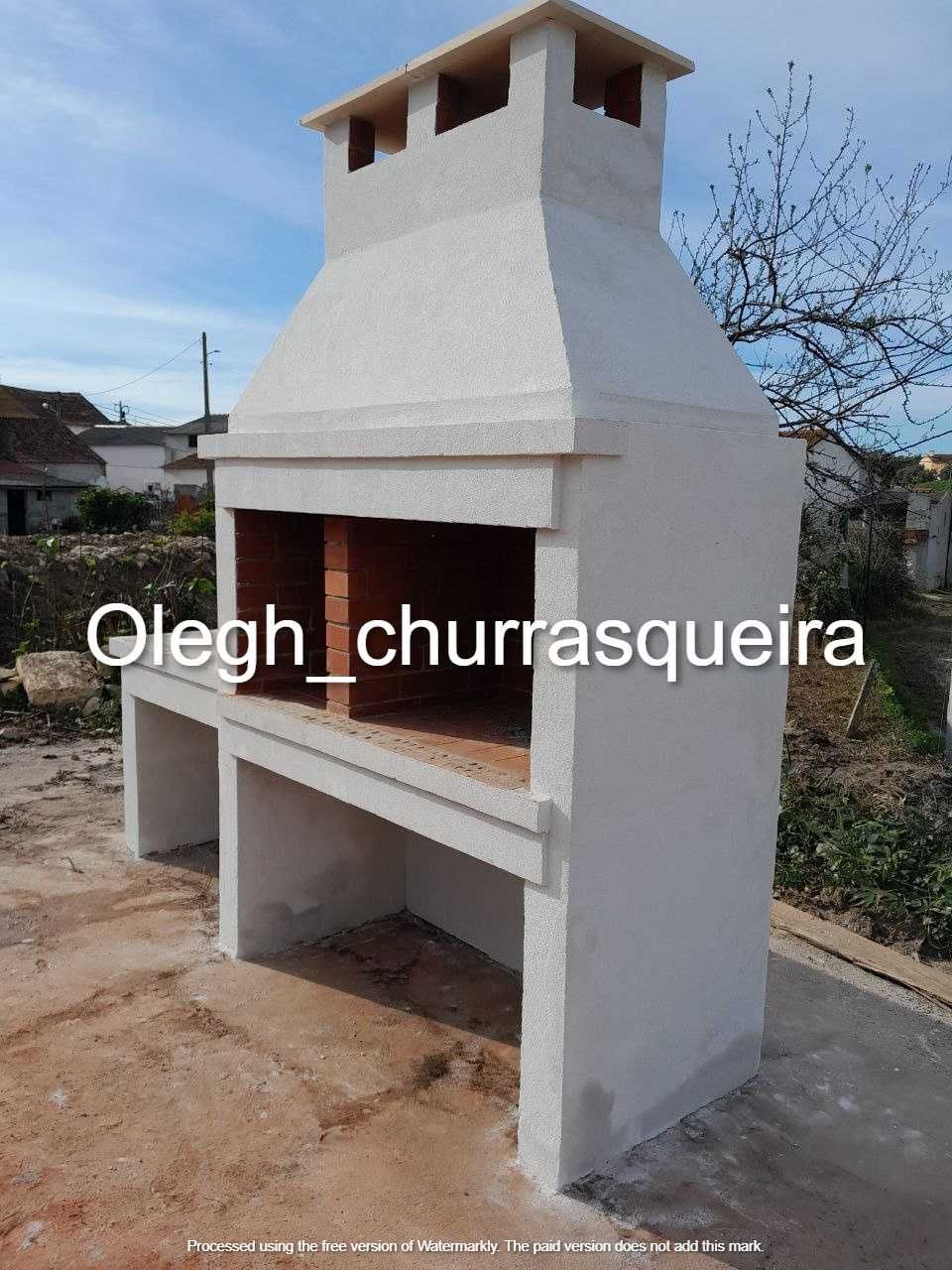 Churrasqueira, forno de pizza, fogão a lenha - construção manual