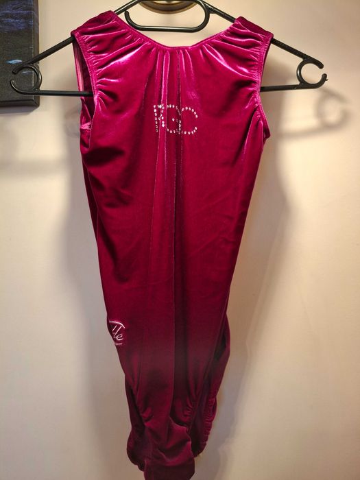 Body gimnastyczne welorowe fioletowe