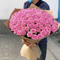 111 розовых Роз. Доставка цветов, шикарные букеты, подарок девушке