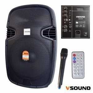 Coluna amplificada 12", 600W USB, bat, micro UHF