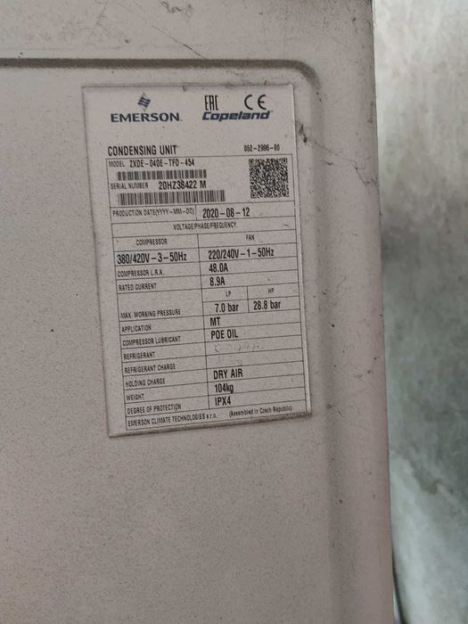 Agregat  chłodniczy COPELAND ZXDE040E