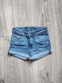 Nowe szorty jeansowe H&M, rozm 34 low waist shorts, krótkie spodenki
