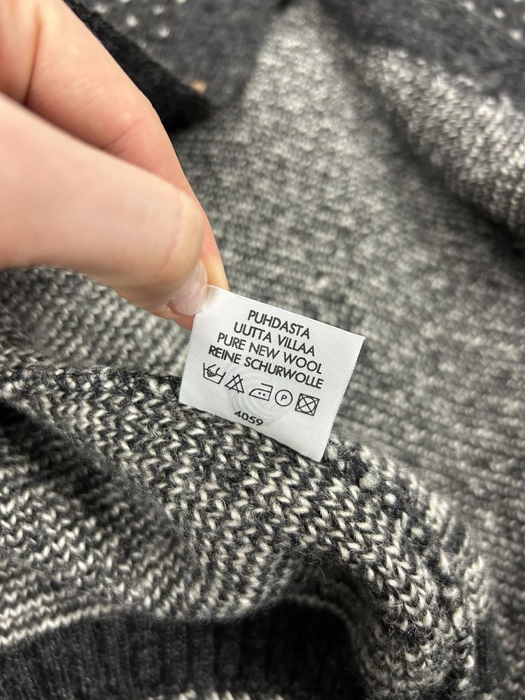 Norweski sweter duży męski 100% wool wełna ciepły vintage zapinany