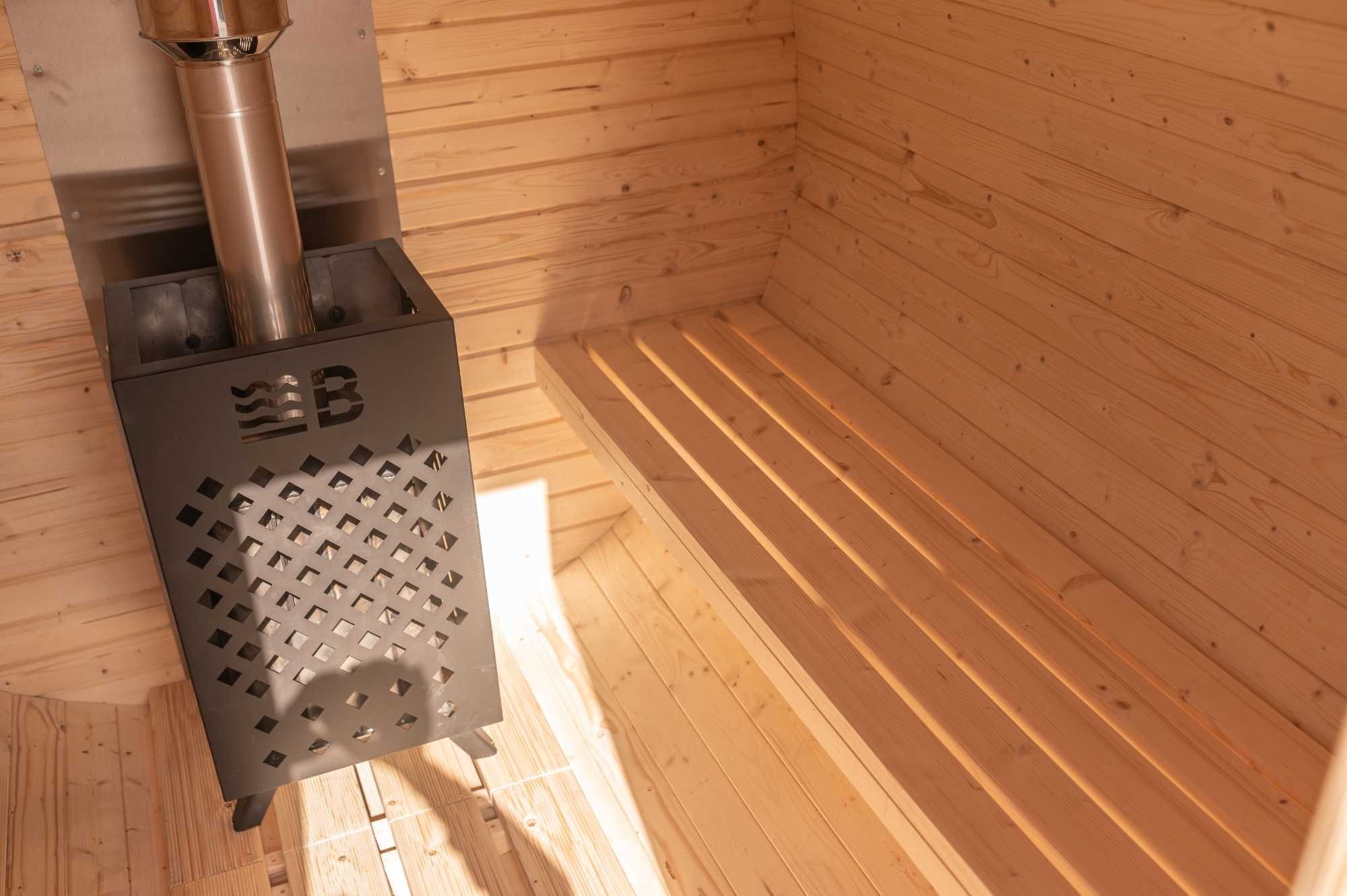 Kwadratowa sauna ogrodowa, 200cm Quadro | Dobierz piec i dodatki